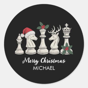 Sticker Rond Pièces d'échecs personnalisées tendance moderne No