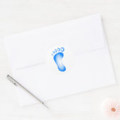 Sticker Rond Pied bleu transparent (Enveloppe)