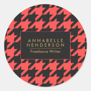 Sticker Rond Pied de fond noir et rouge