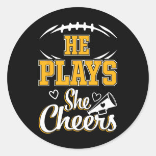 Sticker Rond Pied de football et maman de cheerleading _1