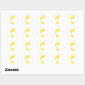Sticker Rond Pied jaune transparent (Feuille)