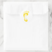 Sticker Rond Pied jaune transparent (Sac)