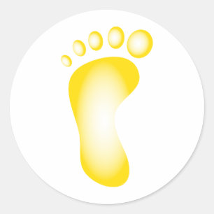 Sticker Rond Pied jaune transparent