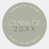 Sticker Rond Pied moderne | Classe verte de 2025 (Devant)