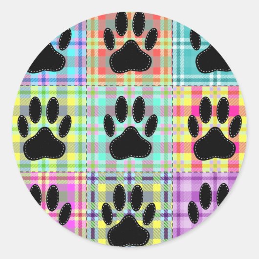 Sticker Rond Pied Motif de chien (Devant)