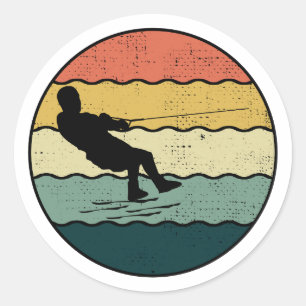 Sticker Rond Pied pieds nus ski nautique Motorboat
