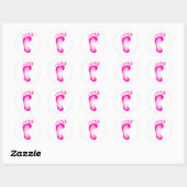 Sticker Rond Pied rose transparent (Feuille)