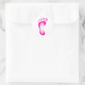 Sticker Rond Pied rose transparent (Sac)