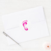 Sticker Rond Pied rose transparent (Enveloppe)