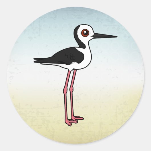 Sticker Rond Pied Stilt Birdorable (Devant)