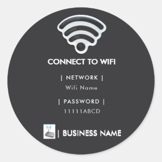 Sticker Rond Piedestal de réseau Wifi professionnel moderne