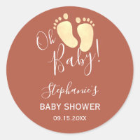Pieds bébé Baby shower Jaune en terre cuite
