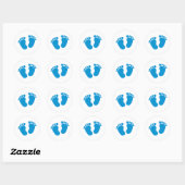 Sticker Rond Pieds bébé bleus (Feuille)