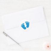 Sticker Rond Pieds bébé bleus (Enveloppe)