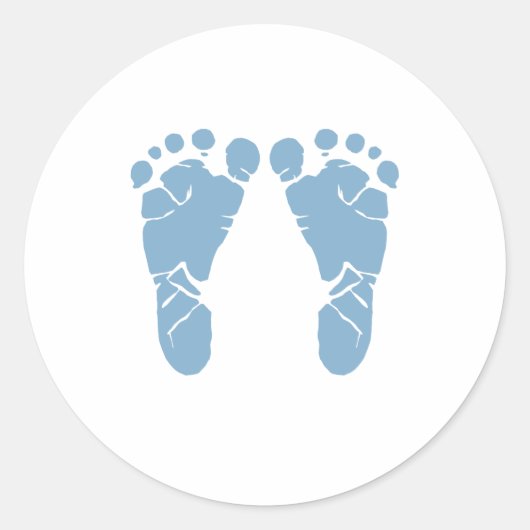 Sticker Rond Pieds bébé bleus (Devant)