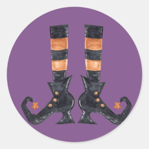 Sticker Rond Pieds de sorcière d'Halloween