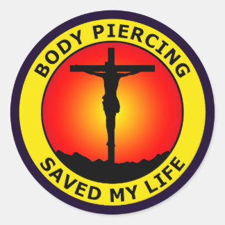 STICKER ROND PIERCING CORPOREL M'A SAUVÉ LA VIE