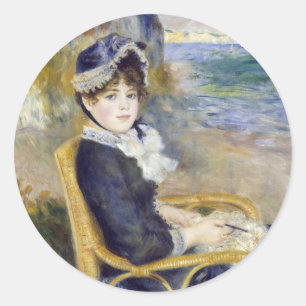 Sticker Rond Pierre-Auguste Renoir - Au bord de la mer