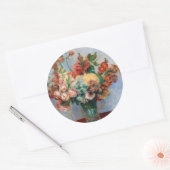 Sticker Rond Pierre-Auguste Renoir - Fleurs dans un Vase (Enveloppe)