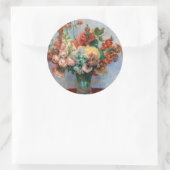 Sticker Rond Pierre-Auguste Renoir - Fleurs dans un Vase (Sac)