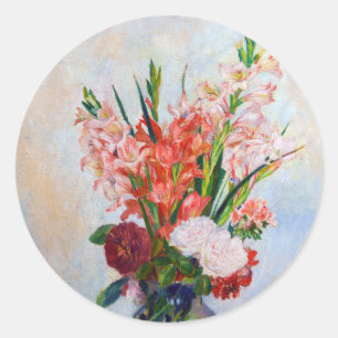 Sticker Rond Pierre-Auguste Renoir - Gladioli