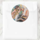 Sticker Rond Pierre Auguste Renoir - Jeunes filles au piano (Sac)