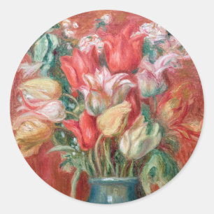Sticker Rond Pierre-Auguste Renoir - Tulip Bouquet