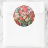 Sticker Rond Pierre-Auguste Renoir - Tulip Bouquet (Sac)