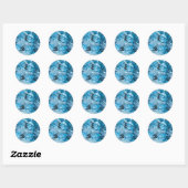 Sticker Rond Pierre blanche bleu clair Aquamarine mars Pierre b (Feuille)