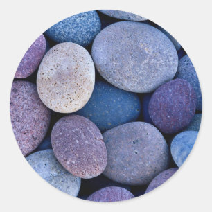 Sticker Rond Pierre bleu roches
