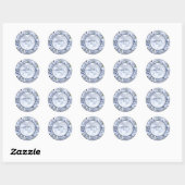 Sticker Rond Pierre Bleue (Feuille)