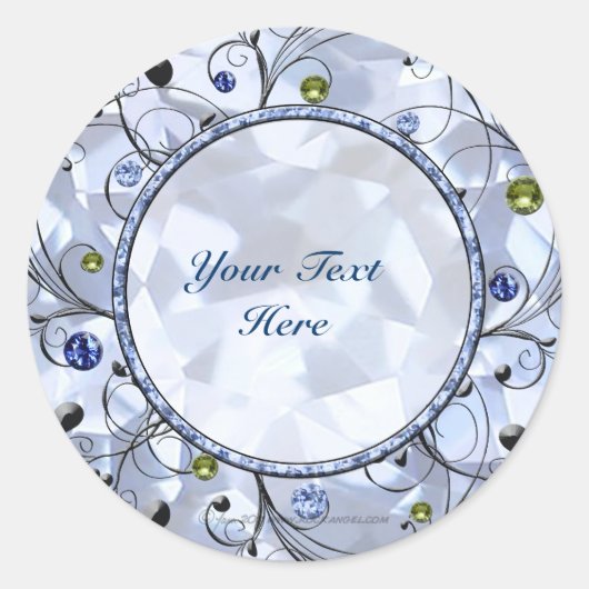 Sticker Rond Pierre Bleue (Devant)