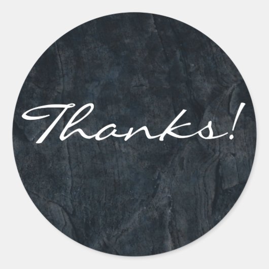 Sticker Rond Pierre noire Abstraite Grunge Texture Merci (Devant)