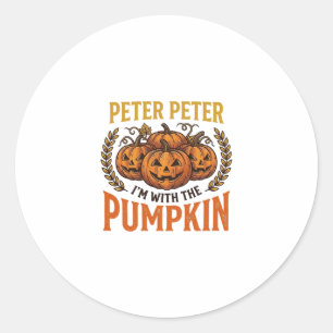 Sticker Rond Pierre Pierre Citrouille Conception de chemise Hal