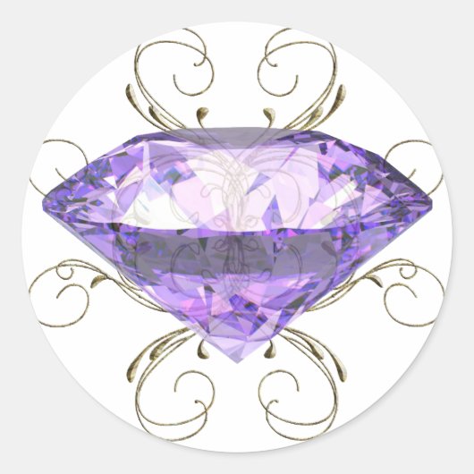 Sticker Rond Pierre précieuse violette, violette (Devant)