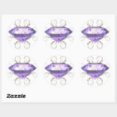 Sticker Rond Pierre précieuse violette, violette (Feuille)