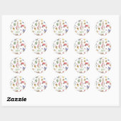 Sticker Rond Pierre rose et lapin (Feuille)