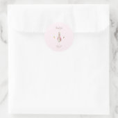 Sticker Rond Pierre rose simple, lapin (Sac)