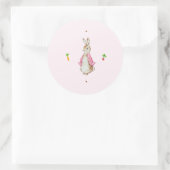 Sticker Rond Pierre rose simple, lapin (Sac)