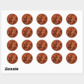 Sticker Rond Pierre rouge Yin Yang Phoenix (Feuille)