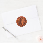 Sticker Rond Pierre rouge Yin Yang Phoenix (Enveloppe)