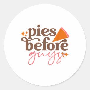 Sticker Rond Pies Avant Les Gars Tomber Thanksgiving Citrouille