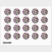 Sticker Rond Pies roses (Feuille)