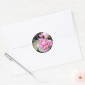 Sticker Rond Pies roses et blanches (Enveloppe)
