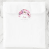 Sticker Rond Pies roses fête d'anniversaire aquarelle (Sac)