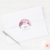 Sticker Rond Pies roses fête d'anniversaire aquarelle (Enveloppe)