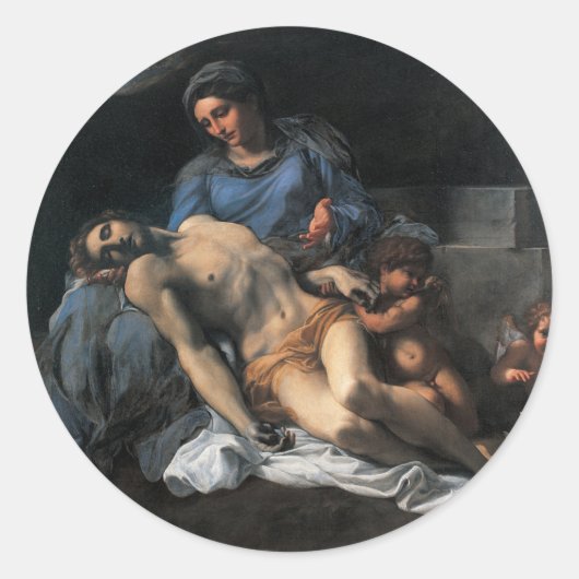 Sticker Rond Pieta Jesus Marie Vendredi saint à Carême (Devant)