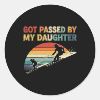 Sticker Rond Piétiné par ma fille drôle de ski _2