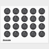 Sticker Rond Pieuvre à Rock Incroyable (Feuille)