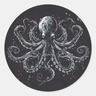 Sticker Rond Pieuvre à Rock Incroyable
